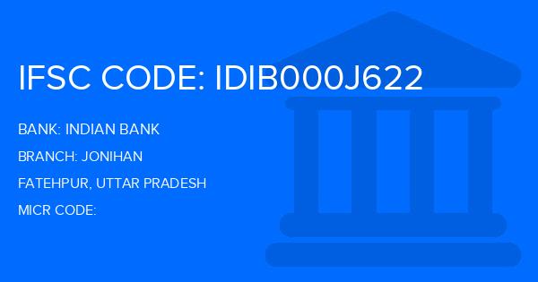 Indian Bank Jonihan Branch IFSC Code