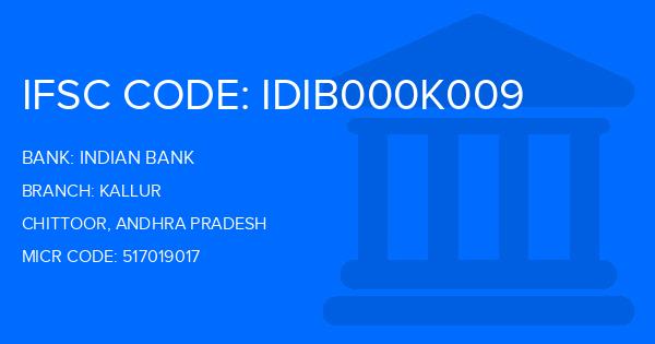 Indian Bank Kallur Branch IFSC Code