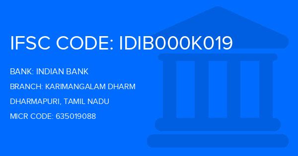 Indian Bank Karimangalam Dharm Branch IFSC Code