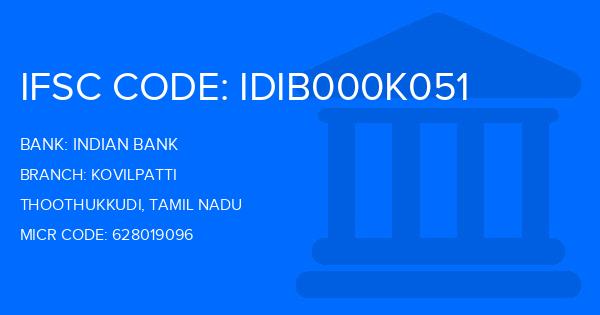 Indian Bank Kovilpatti Branch IFSC Code
