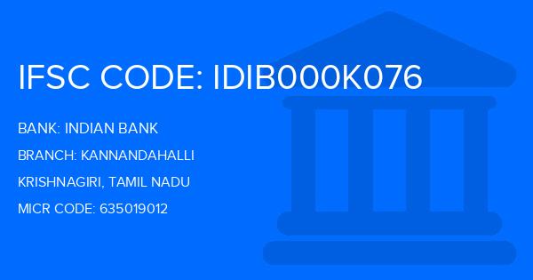 Indian Bank Kannandahalli Branch IFSC Code