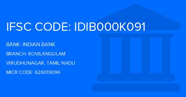 Indian Bank Kovilangulam Branch IFSC Code