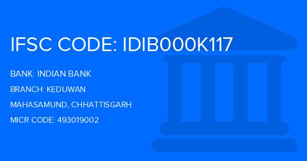 Indian Bank Keduwan Branch IFSC Code
