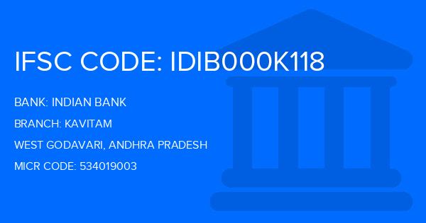 Indian Bank Kavitam Branch IFSC Code