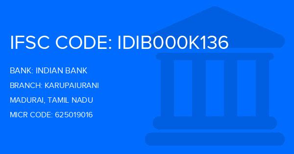 Indian Bank Karupaiurani Branch IFSC Code