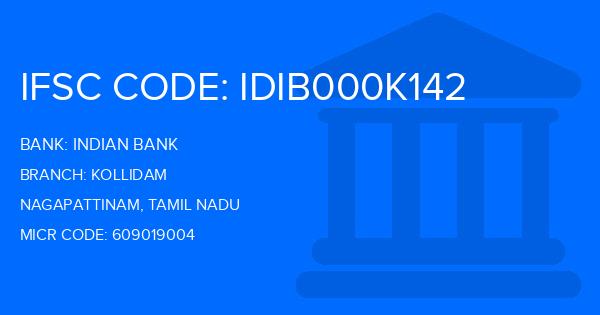 Indian Bank Kollidam Branch IFSC Code