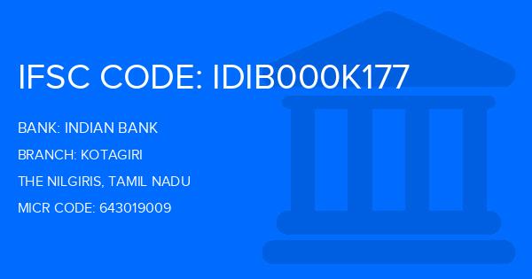 Indian Bank Kotagiri Branch IFSC Code