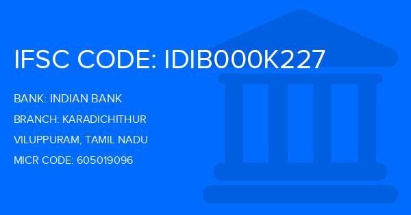 Indian Bank Karadichithur Branch IFSC Code