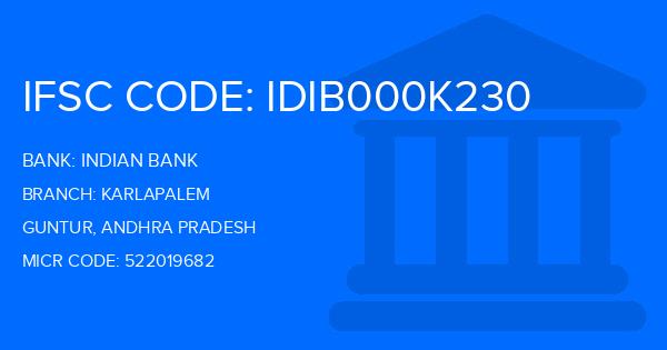 Indian Bank Karlapalem Branch IFSC Code