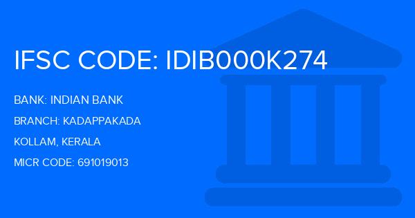 Indian Bank Kadappakada Branch IFSC Code