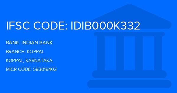 Indian Bank Koppal Branch IFSC Code