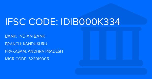 Indian Bank Kandukuru Branch IFSC Code