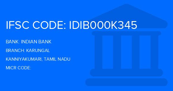 Indian Bank Karungal Branch IFSC Code