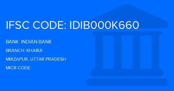 Indian Bank Khaira Branch IFSC Code