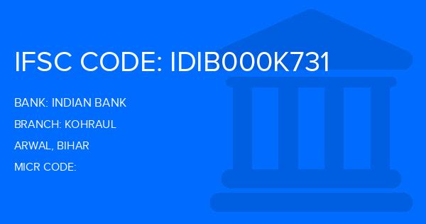 Indian Bank Kohraul Branch IFSC Code