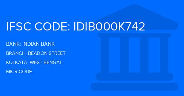 Indian Bank Beadon Street Branch IFSC Code