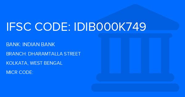 Indian Bank Dharamtalla Street Branch IFSC Code