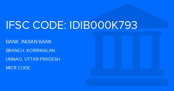 Indian Bank Koririkalan Branch IFSC Code