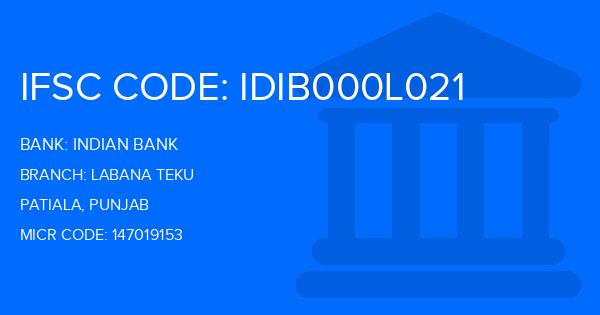 Indian Bank Labana Teku Branch IFSC Code