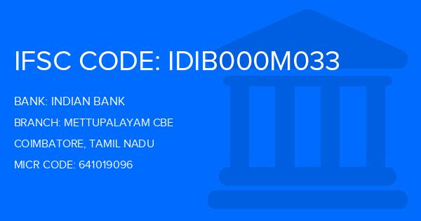 Indian Bank Mettupalayam Cbe Branch IFSC Code