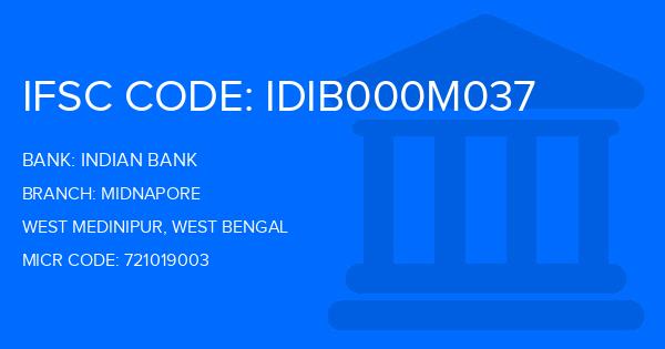 Indian Bank Midnapore Branch IFSC Code