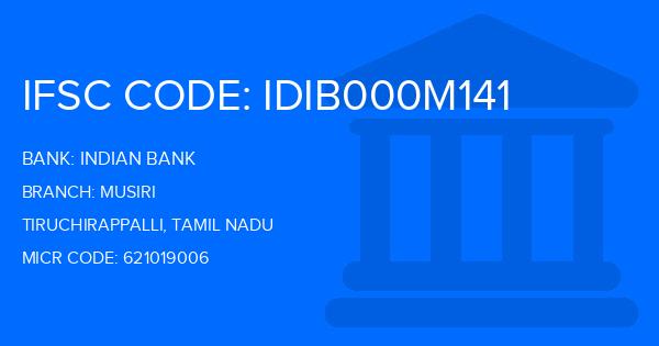 Indian Bank Musiri Branch IFSC Code