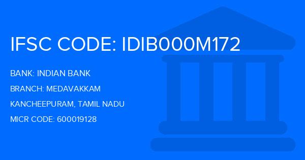 Indian Bank Medavakkam Branch IFSC Code