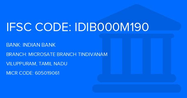 Indian Bank Microsate Branch Tindivanam Branch IFSC Code