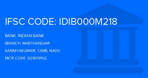 Indian Bank Marthandam Branch IFSC Code