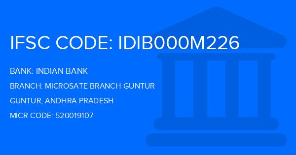 Indian Bank Microsate Branch Guntur Branch IFSC Code