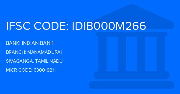 Indian Bank Manamadurai Branch IFSC Code