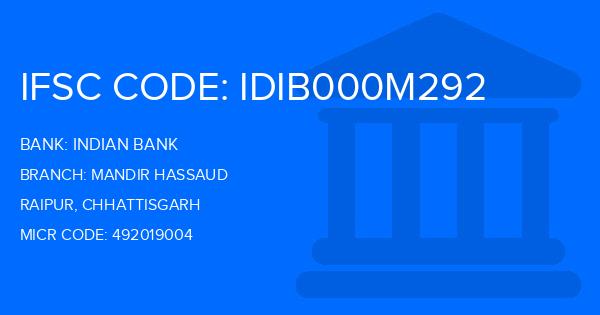 Indian Bank Mandir Hassaud Branch IFSC Code