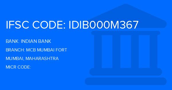 Indian Bank Mcb Mumbai Fort Branch IFSC Code