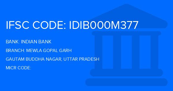 Indian Bank Mewla Gopal Garh Branch IFSC Code