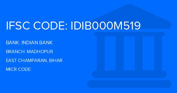 Indian Bank Madhopur Branch IFSC Code