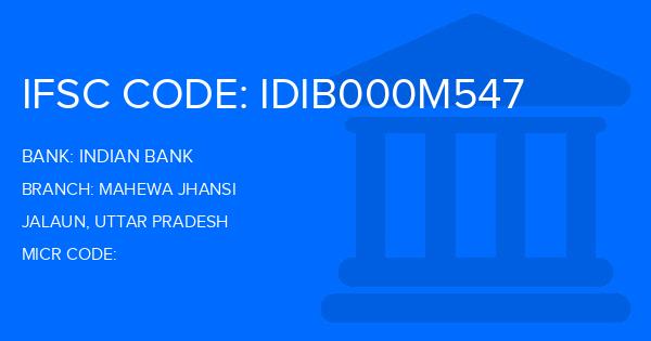 Indian Bank Mahewa Jhansi Branch IFSC Code