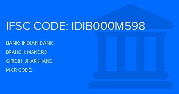 Indian Bank Mandro Branch IFSC Code