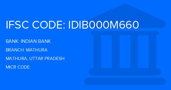 Indian Bank Mathura Branch IFSC Code