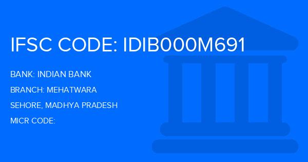 Indian Bank Mehatwara Branch IFSC Code