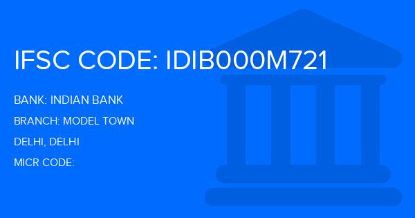 Indian Bank Model Town Branch IFSC Code