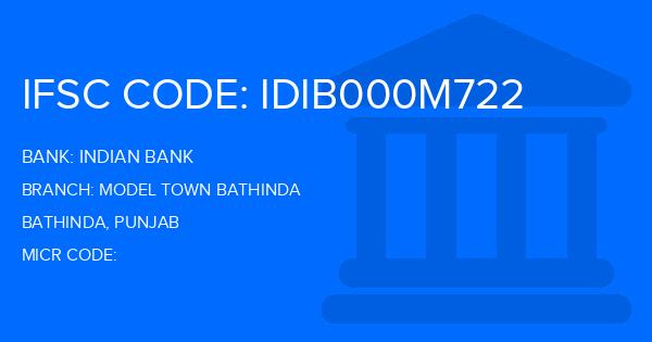 Indian Bank Model Town Bathinda Branch IFSC Code