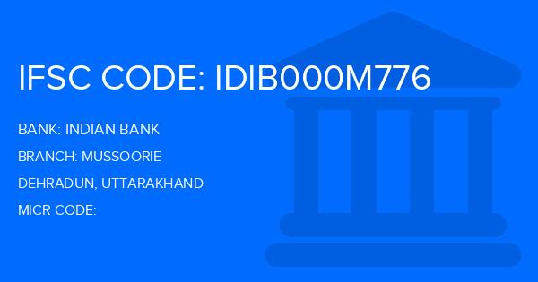 Indian Bank Mussoorie Branch IFSC Code