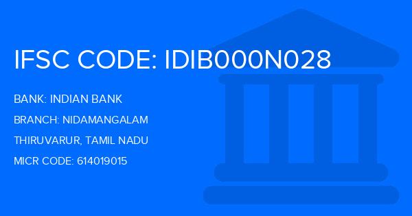 Indian Bank Nidamangalam Branch IFSC Code