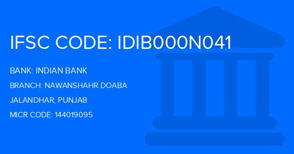 Indian Bank Nawanshahr Doaba Branch IFSC Code
