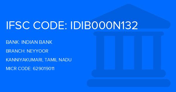 Indian Bank Neyyoor Branch IFSC Code
