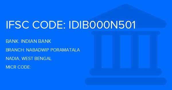 Indian Bank Nabadwip Poramatala Branch IFSC Code