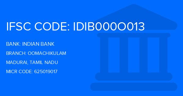 Indian Bank Oomachikulam Branch IFSC Code