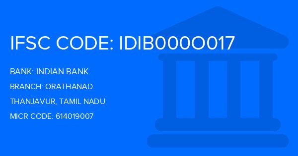 Indian Bank Orathanad Branch IFSC Code