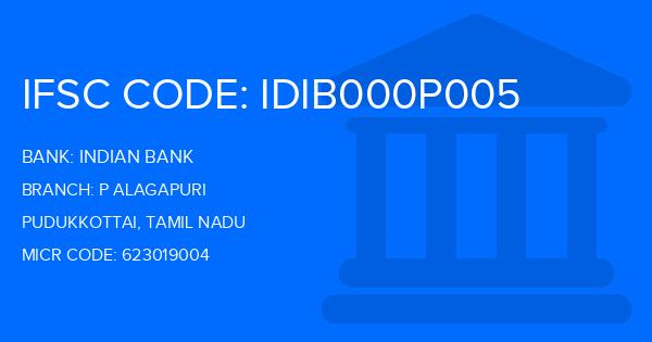 Indian Bank P Alagapuri Branch IFSC Code