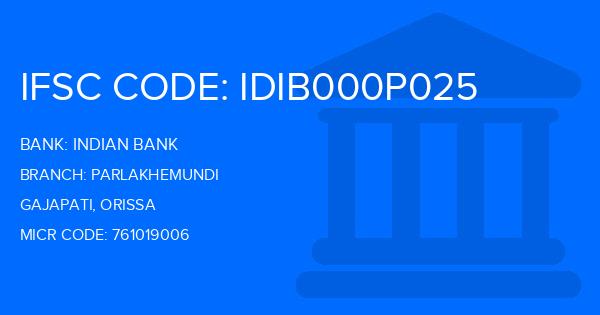 Indian Bank Parlakhemundi Branch IFSC Code